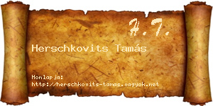 Herschkovits Tamás névjegykártya
